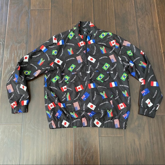 Men’s windbreaker unique flag jacket size L - Picture 2 of 7